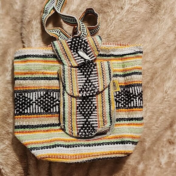 Handbags - BAJ Tribal Aztec Woven  Small Bucket Bag Backpack